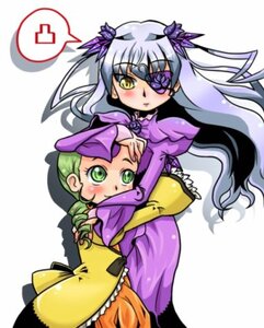 Rating: Safe Score: 0 Tags: 2girls barasuishou blush dress eyepatch frills green_eyes image kanaria long_hair long_sleeves multiple_girls pair purple_dress yellow_eyes User: admin