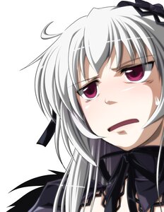 Rating: Safe Score: 3 Tags: 1girl black_ribbon blush commentary_request gucchi hair_ribbon hairband image lolita_fashion long_hair looking_at_viewer open_mouth purple_eyes red_eyes ribbon rozen_maiden silver_hair simple_background solo striped suigintou sweatdrop white_background wings User: admin