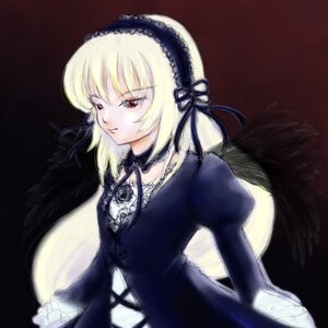 Rating: Safe Score: 0 Tags: 1girl black_dress black_ribbon black_wings blonde_hair dress feathered_wings frills hairband image juliet_sleeves long_hair long_sleeves puffy_sleeves red_eyes ribbon simple_background solo suigintou upper_body wings User: admin