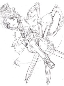 Rating: Safe Score: 0 Tags: 1boy 1girl animal_ears boots gun hat image long_sleeves monochrome open_mouth pants short_hair sketch solo souseiseki weapon User: admin