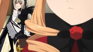 Rating: Safe Score: 0 Tags: 1girl blonde_hair blurry blurry_foreground depth_of_field dress flower frills hairband image lolita_fashion long_hair long_sleeves looking_at_viewer pair red_eyes red_flower red_rose ribbon rose shinku silver_hair suigintou wings User: admin