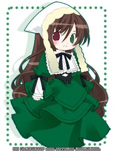 Rating: Safe Score: 0 Tags: 1girl brown_hair dress frills green_dress green_eyes head_scarf heterochromia image long_hair long_sleeves looking_at_viewer red_eyes simple_background smile solo standing suiseiseki twintails very_long_hair white_background User: admin