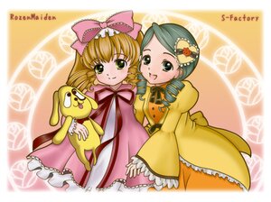 Rating: Safe Score: 0 Tags: 2girls blonde_hair bow dress drill_hair green_eyes green_hair hair_ornament hina_ichigo hinaichigo image kanaria long_sleeves multiple_girls pair pink_bow pink_dress short_hair siblings sisters smile yellow_dress User: admin