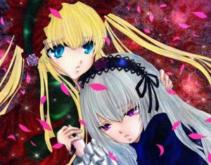 Rating: Safe Score: 0 Tags: 2girls blonde_hair blue_eyes flower hairband image long_hair looking_at_viewer multiple_girls pair petals purple_eyes rose rose_petals shinku silver_hair suigintou twintails User: admin