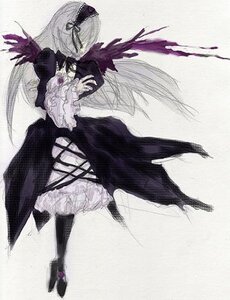 Rating: Safe Score: 0 Tags: 1girl black_wings dress frills gloves image long_hair solo suigintou wings User: admin