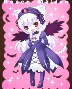 Rating: Safe Score: 0 Tags: 1girl :d animal_ears black_wings blurry blurry_foreground cat_ears depth_of_field dress frills hairband image long_hair long_sleeves open_mouth smile solo sparkle standing suigintou tail white_hair wings User: admin