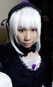 Rating: Safe Score: 0 Tags: 1girl bangs blunt_bangs choker closed_mouth dress flower gothic_lolita hairband lips lolita_fashion lolita_hairband looking_at_viewer red_eyes rose smile solo suigintou upper_body white_hair User: admin