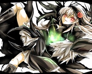 Rating: Safe Score: 0 Tags: 1girl black_wings boots doll_joints dress feathers flower hairband image joints knee_boots letterboxed lolita_hairband long_hair long_sleeves looking_at_viewer puffy_sleeves red_eyes rose silver_hair solo suigintou wings User: admin