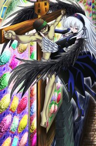 Rating: Safe Score: 0 Tags: 1boy 1girl bad_id bad_pixiv_id black_wings blood cross dress feathered_wings feathers frills hairband image jesus lolita_hairband long_hair photoshop_(medium) purple_eyes rozen_maiden silver_hair solo stained_glass suigintou wings yukihanaok User: admin