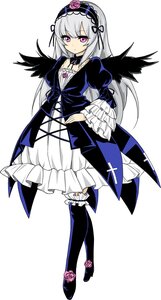 Rating: Safe Score: 0 Tags: 1girl black_legwear black_wings dress flower frills full_body gothic_lolita hairband image juliet_sleeves lolita_fashion lolita_hairband long_hair long_sleeves looking_at_viewer pink_eyes puffy_sleeves purple_eyes purple_flower purple_rose rose silver_hair solo suigintou wings User: admin