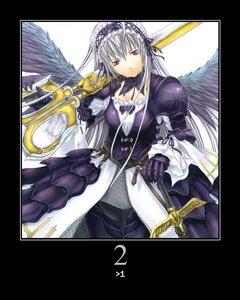 Rating: Safe Score: 0 Tags: 1girl black_wings breasts detached_collar dress flower frills hairband image letterboxed long_hair long_sleeves looking_at_viewer pillarboxed rose silver_hair solo suigintou weapon wings User: admin