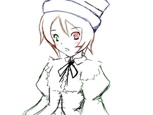 Rating: Safe Score: 0 Tags: 1girl :d blush eyebrows_visible_through_hair fur_trim green_eyes hat heterochromia image looking_at_viewer red_eyes ribbon short_hair simple_background smile solo souseiseki suiseiseki upper_body white_background User: admin