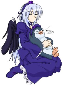 Rating: Safe Score: 0 Tags: 1girl angel_wings black_wings boots closed_eyes dress feathered_wings frills full_body hairband image long_hair long_sleeves silver_hair sitting solo suigintou very_long_hair white_background wings User: admin