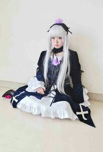 Rating: Safe Score: 0 Tags: 1girl bangs black_dress closed_mouth dress flower frills gothic_lolita lips lolita_fashion long_hair long_sleeves sitting solo suigintou very_long_hair User: admin