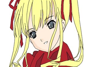 Rating: Safe Score: 0 Tags: 1girl bangs blonde_hair blue_eyes eyebrows_visible_through_hair face hair_ribbon image long_hair looking_at_viewer portrait red_ribbon ribbon shinku sidelocks simple_background smile solo twintails white_background User: admin