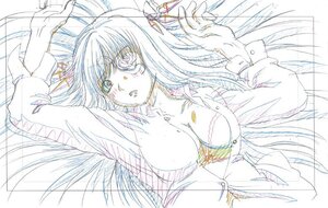Rating: Safe Score: 0 Tags: 1girl barasuishou blush breasts buttons image large_breasts long_hair long_sleeves monochrome open_clothes open_shirt shirt sketch solo traditional_media unbuttoned User: admin