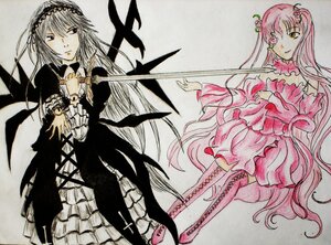 Rating: Safe Score: 0 Tags: 2girls boots dress flower frills holding holding_weapon image kirakishou long_hair long_sleeves multiple_girls pair pink_hair ribbon souseiseki standing suigintou traditional_media very_long_hair weapon wings yellow_eyes User: admin