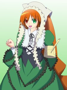 Rating: Safe Score: 0 Tags: 1girl :d dress frills green_background green_dress green_eyes heterochromia image long_sleeves looking_at_viewer open_mouth red_eyes simple_background smile solo suiseiseki User: admin