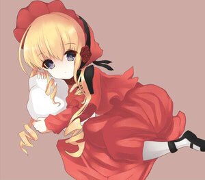 Rating: Safe Score: 0 Tags: 1girl blonde_hair blue_eyes bonnet capelet dress drill_hair flower full_body image long_hair long_sleeves looking_at_viewer lying pillow red_capelet red_dress ringlets rose shinku simple_background solo twin_drills User: admin