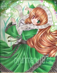 Rating: Safe Score: 0 Tags: 1girl auto_tagged blush brown_hair dress frills green_dress green_eyes hat heterochromia image long_hair long_sleeves looking_at_viewer marker_(medium) red_eyes solo suiseiseki very_long_hair User: admin