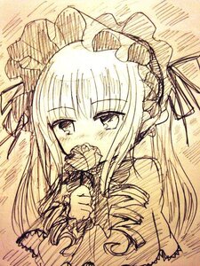 Rating: Safe Score: 0 Tags: 1girl blush drill_hair image long_hair monochrome shinku solo tears traditional_media User: admin