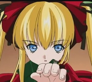 Rating: Safe Score: 0 Tags: 1girl bangs blonde_hair blue_eyes bow face hair_bow image long_hair long_sleeves looking_at_viewer shinku sidelocks simple_background solo twintails User: admin