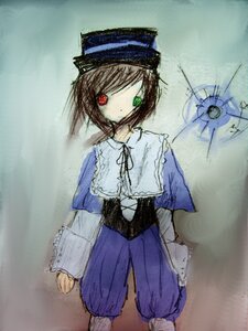 Rating: Safe Score: 0 Tags: 1girl blue_dress capelet dress expressionless hat image long_sleeves looking_at_viewer red_eyes short_hair solo souseiseki User: admin