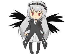 Rating: Safe Score: 0 Tags: 1girl black_wings chibi dress full_body hairband image long_hair long_sleeves red_eyes silver_hair simple_background solo striped suigintou very_long_hair white_background wings User: admin