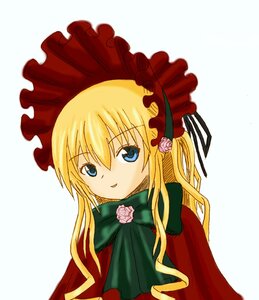 Rating: Safe Score: 0 Tags: 1girl blonde_hair blue_eyes bow capelet flower image long_hair long_sleeves looking_at_viewer pink_flower pink_rose red_capelet rose shinku simple_background solo striped striped_background upper_body vertical_stripes User: admin