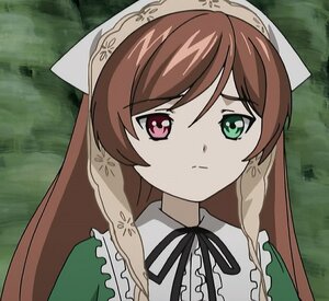 Rating: Safe Score: 0 Tags: 1girl black_ribbon brown_hair bush closed_mouth frills green_eyes head_scarf heterochromia image long_hair looking_at_viewer neck_ribbon outdoors red_eyes ribbon solo suiseiseki tree User: admin