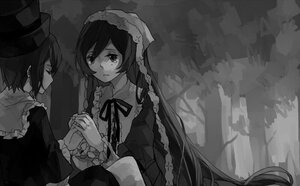 Rating: Safe Score: 0 Tags: 2girls braid closed_eyes crying dress frills hat holding_hands image long_hair long_sleeves monochrome multiple_girls pair ribbon short_hair souseiseki suiseiseki tears twin_braids very_long_hair User: admin