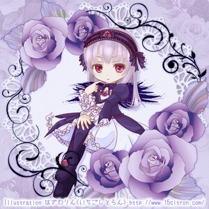 Rating: Safe Score: 0 Tags: 1girl dress flower frills hairband image long_hair long_sleeves looking_at_viewer pink_flower pink_rose purple_flower purple_rose red_eyes rose solo suigintou User: admin