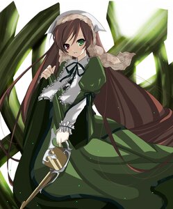 Rating: Safe Score: 0 Tags: 1girl auto_tagged black_ribbon brown_hair dress frills green_dress green_eyes heterochromia image long_hair long_sleeves looking_at_viewer red_eyes ribbon solo suiseiseki twintails very_long_hair watering_can white_background User: admin