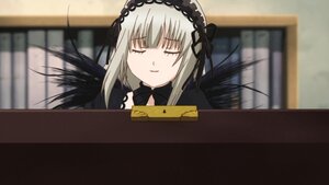 Rating: Safe Score: 0 Tags: 1girl bangs black_dress black_ribbon black_wings blurry blurry_background closed_eyes closed_mouth depth_of_field eyebrows_visible_through_hair hairband image long_hair ribbon silver_hair smile solo suigintou User: admin