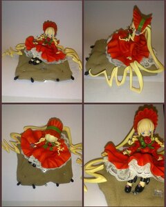 Rating: Safe Score: 0 Tags: 1girl blonde_hair blue_eyes doll dress flower frills looking_at_viewer multiple_views photo red_dress reflection rose shinku shoes sitting solo underwear User: admin