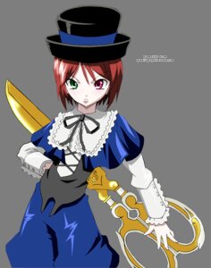 Rating: Safe Score: 0 Tags: 1girl blue_dress dress green_eyes hand_on_hip hat heterochromia image long_sleeves looking_at_viewer red_eyes short_hair solo souseiseki standing top_hat User: admin
