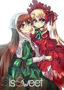 Rating: Safe Score: 0 Tags: 2girls blonde_hair blue_eyes blush bonnet bow brown_hair dress flower frills green_dress hairband head_scarf heterochromia image long_hair long_sleeves looking_at_viewer multiple_girls pair red_dress red_eyes rose shinku smile suiseiseki twintails very_long_hair User: admin