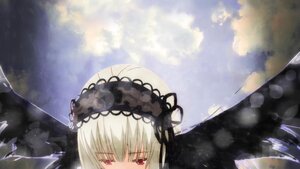 Rating: Safe Score: 0 Tags: 1girl bangs cloud cloudy_sky dress eyebrows_visible_through_hair hairband image looking_at_viewer outdoors red_eyes silver_hair sky solo suigintou User: admin