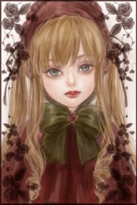 Rating: Safe Score: 0 Tags: 1girl blonde_hair blue_eyes bonnet face flower frame image letterboxed lips long_hair looking_at_viewer pink_rose portrait red_flower red_rose rose shinku solo white_rose User: admin