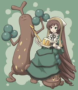 Rating: Safe Score: 0 Tags: 1girl brown_hair dress drill_hair green_dress green_eyes heterochromia image long_hair long_sleeves open_mouth red_eyes smile solo standing suiseiseki very_long_hair watering_can User: admin