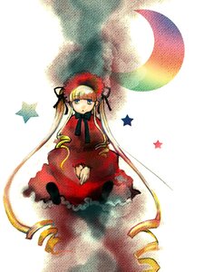 Rating: Safe Score: 0 Tags: 1girl bangs blonde_hair bonnet bow bowtie dress drill_hair frills hat image long_hair long_sleeves looking_at_viewer red_dress shinku sitting solo star_(symbol) twintails very_long_hair User: admin