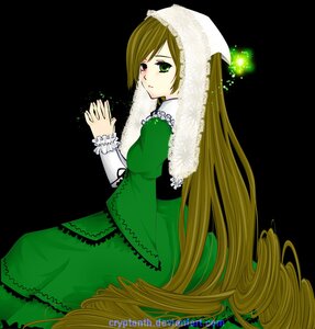 Rating: Safe Score: 0 Tags: 1girl brown_hair dress drill_hair frills green_dress green_eyes head_scarf heterochromia image long_hair long_sleeves looking_at_viewer red_eyes simple_background solo suiseiseki very_long_hair User: admin