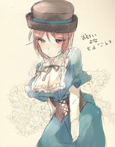 Rating: Safe Score: 0 Tags: 1girl blush corset dress flower frills green_eyes hat heterochromia image long_sleeves looking_at_viewer red_eyes rose short_hair solo souseiseki white_flower white_rose User: admin