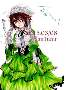 Rating: Safe Score: 0 Tags: 1girl brown_hair costume_switch dress frills green_dress green_eyes heterochromia image lolita_fashion long_sleeves looking_at_viewer red_eyes ribbon smile solo souseiseki suiseiseki white_background User: admin