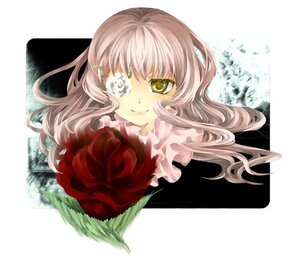 Rating: Safe Score: 0 Tags: 1girl flower frills image kirakishou long_hair long_sleeves looking_at_viewer pink_hair rose smile solo upper_body yellow_eyes User: admin