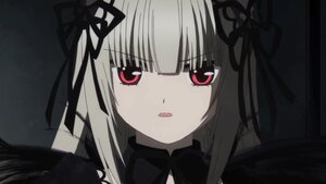 Rating: Safe Score: 3 Tags: 1girl bangs black_ribbon black_wings dress eyebrows_visible_through_hair hair_ribbon image long_hair looking_at_viewer red_eyes ribbon solo suigintou User: admin