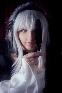 Rating: Safe Score: 0 Tags: 1girl closed_mouth dress hairband lips long_hair looking_at_viewer red_eyes silver_hair smile solo suigintou upper_body User: admin