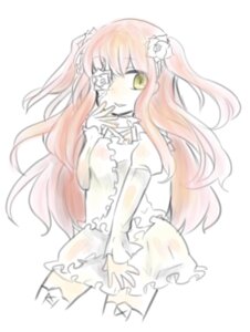 Rating: Safe Score: 0 Tags: 1girl blurry blurry_foreground cowboy_shot depth_of_field detached_sleeves dress flower hair_flower hair_ornament image kirakishou long_hair long_sleeves pink_hair simple_background solo striped thighhighs two_side_up vertical_stripes white_background yellow_eyes User: admin