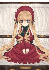 Rating: Safe Score: 0 Tags: 1girl auto_tagged blonde_hair blue_eyes blush bonnet dress drill_hair image lolita_fashion long_hair long_sleeves looking_at_viewer red_dress shinku sitting solo twintails very_long_hair User: admin