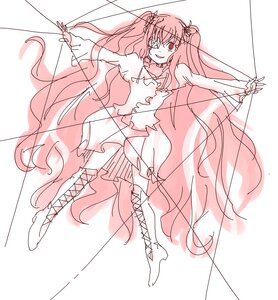 Rating: Safe Score: 0 Tags: 1girl boots cross-laced_footwear dress full_body image kirakishou knee_boots lace-up_boots long_hair outstretched_arms pink_hair pink_theme sketch smile solo string two_side_up very_long_hair User: admin